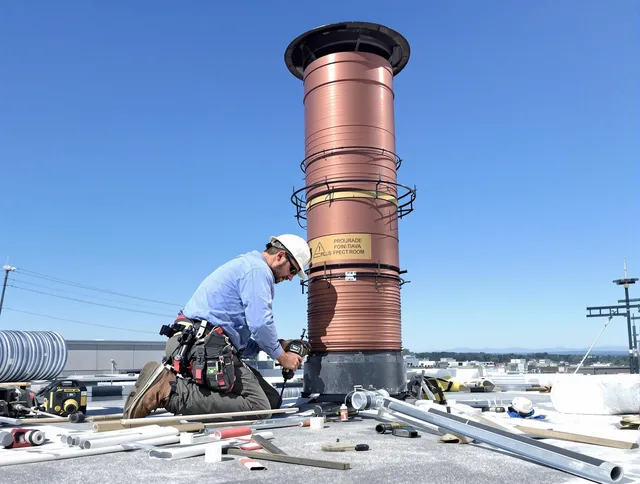Installed chimney liner by Charlotte Chimney Sweep in Charlotte, NC
