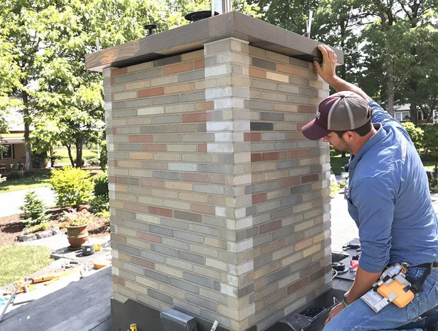 Charlotte Chimney Sweep completing a modern chimney remodel in Charlotte, NC