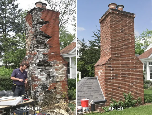 Charlotte Chimney Sweep performing a full chimney restoration in Charlotte, NC