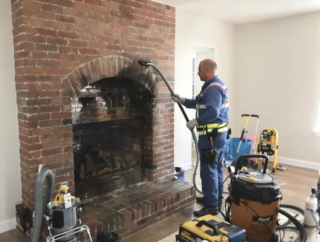 Charlotte Chimney Sweep expert performing detailed chimney sweep in Charlotte, NC