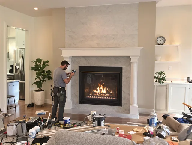 Newly installed fireplace by Charlotte Chimney Sweep in Charlotte, NC